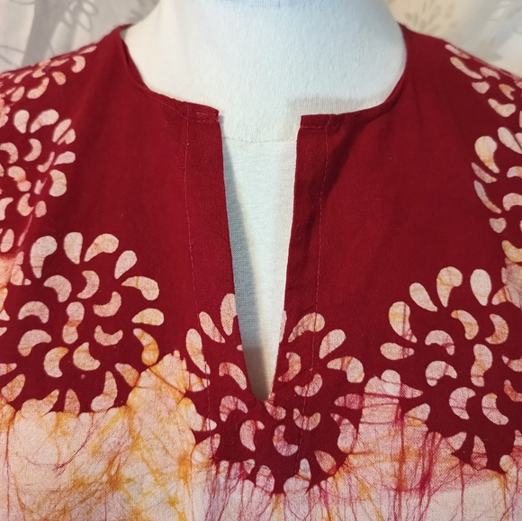 African Batik Long Cotton Shirt - Picture 5 of 8